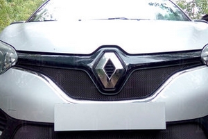 Сетка защитная в решетку радиатора Standart черный Strelka Renault Kaptur 2013-2019 ― Auto-Clover