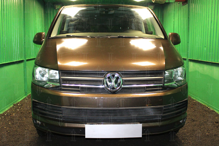 Сетка защитная в решетку радиатора Standart черный Strelka Volkswagen Transporter T6 2015-2019 no.6623