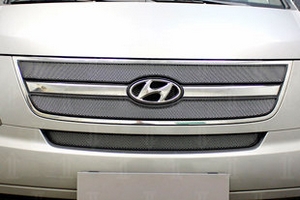 Сетка защитная в решетку радиатора Standart хром Strelka Hyundai Grand Starex (H-1) 2007-2019 ― Auto-Clover