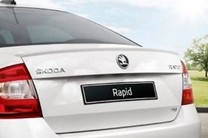 Спойлер багажника (белый) OEM-Tuning Skoda Rapid 2012-2019 ― Auto-Clover