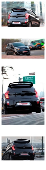 Спойлер на заднюю дверь (черный) MyRide вариант 2 KIA Picanto 2012-2016