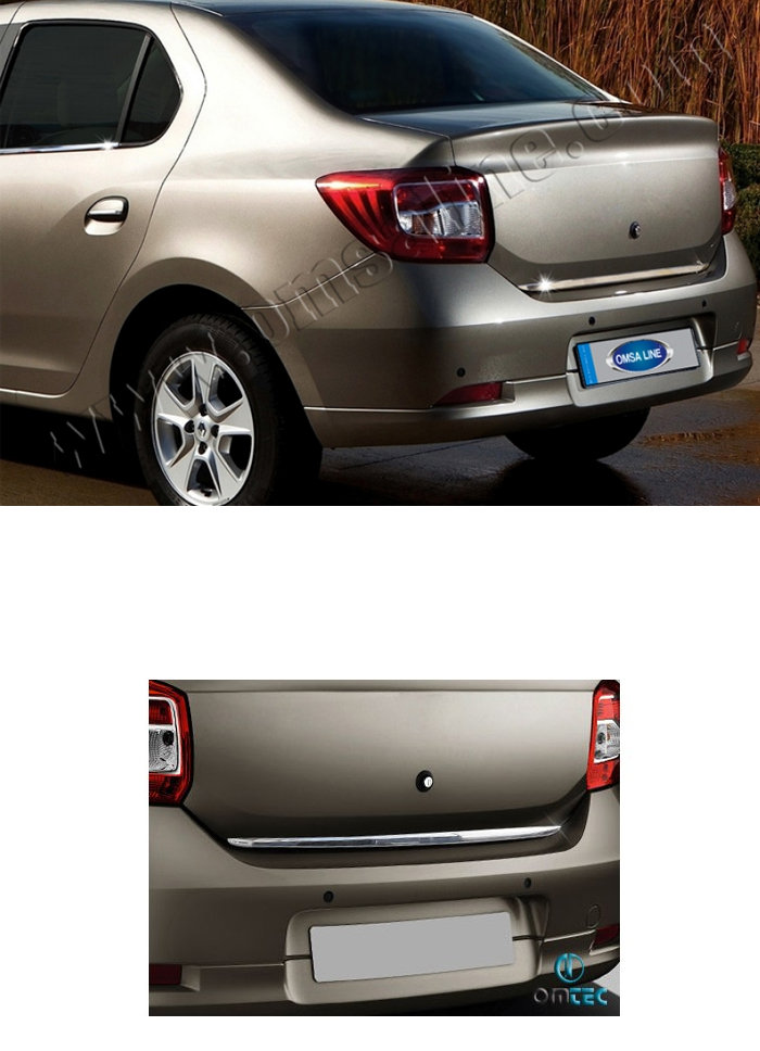Стальная накладка на кромку багажника Omsa Line Renault Logan 2013-2019 no.13619
