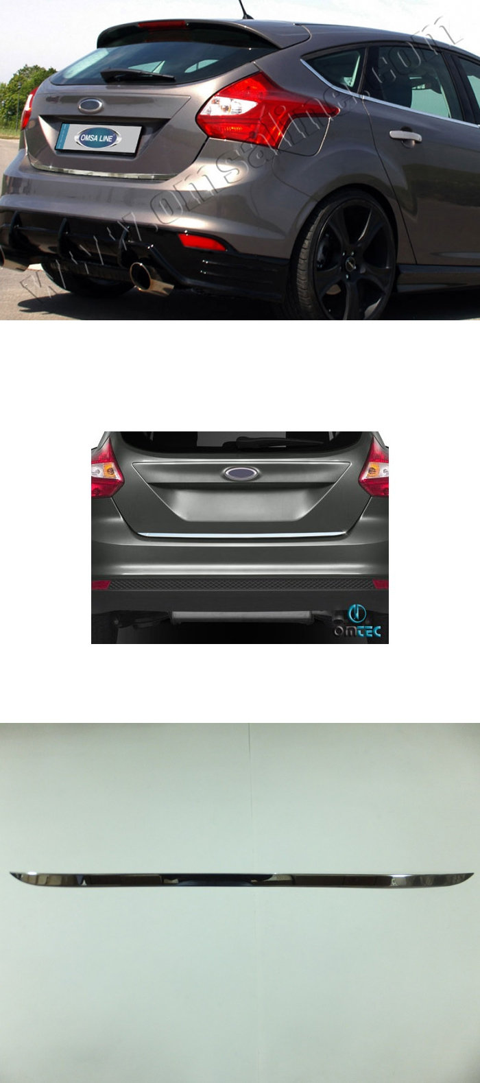 Стальная накладка на кромку багажника Omsa Line Ford Focus III 2011-2019 no.13708