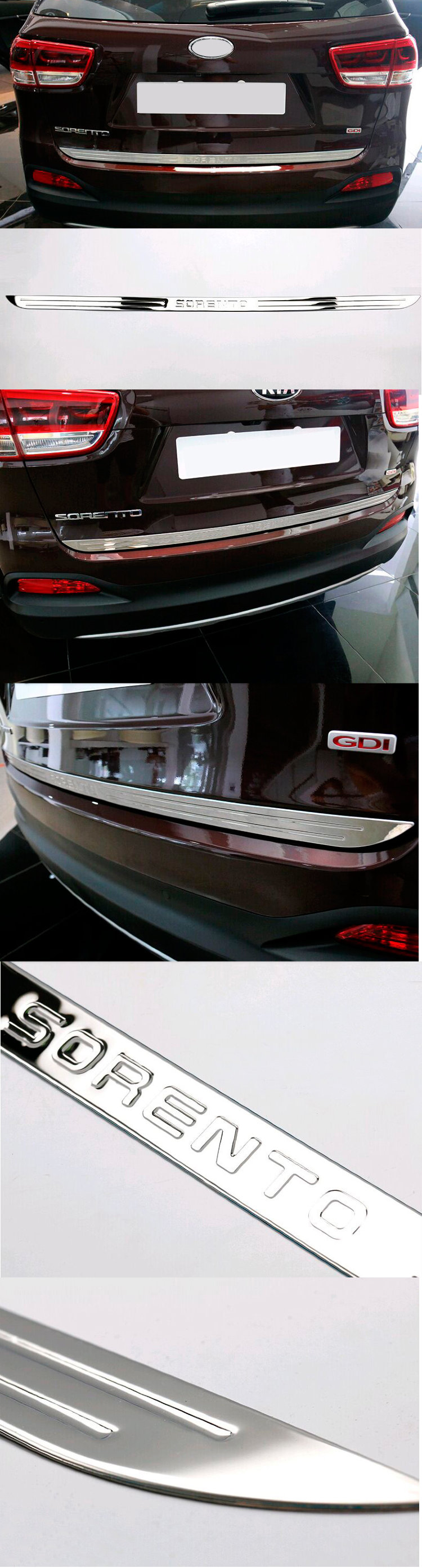 Стальная накладка на кромку крышки багажника OEM-Tuning KIA Sorento Prime 2015-2019 no.10888