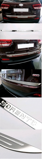 Стальная накладка на кромку крышки багажника OEM-Tuning KIA Sorento Prime 2015-2019
