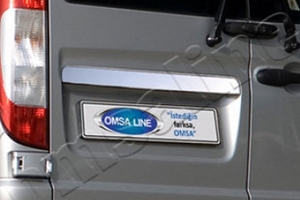 Стальная накладка на крышку багажника над номером (2 двери) Omsa Line Mercedes-Benz Vito W639 2003-2014 ― Auto-Clover