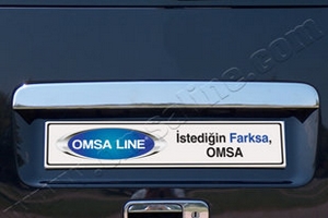 Стальная накладка на крышку багажника над номером без надписи Omsa Line Volkswagen Transporter T5 2003-2015 ― Auto-Clover