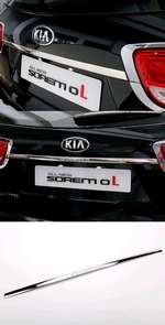 Стальная накладка на крышку багажника над номером OEM-Tuning KIA Sorento Prime 2015-2019