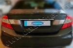 Стальная накладка на крышку багажника над номером Omsa Line Honda Civic IX 2012-2019