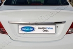 Стальная накладка на крышку багажника над номером Omsa Line Hyundai Solaris 2011-2017
