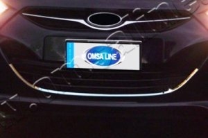 Стальная накладка на решетку радиатора (1 элемент) Omsa Line Hyundai i40 2011-2019 ― Auto-Clover