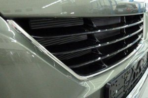 Стальная накладка на решетку радиатора (1 элемент) Omsa Line Hyundai ix35 2009-2015 ― Auto-Clover