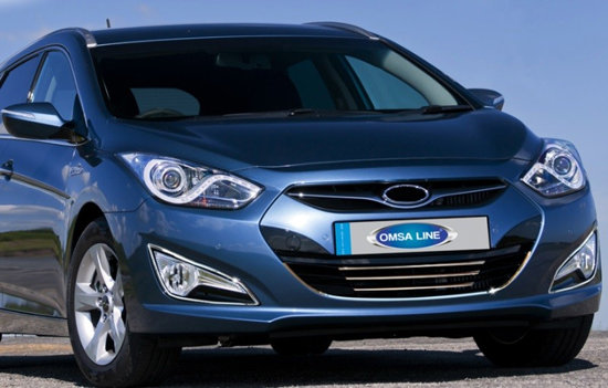 Стальная накладка на решетку радиатора (3 элемента) Omsa Line Hyundai i40 2011-2019 no.16383