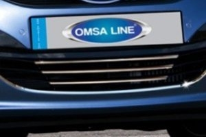 Стальная накладка на решетку радиатора (3 элемента) Omsa Line Hyundai i40 2011-2019 ― Auto-Clover