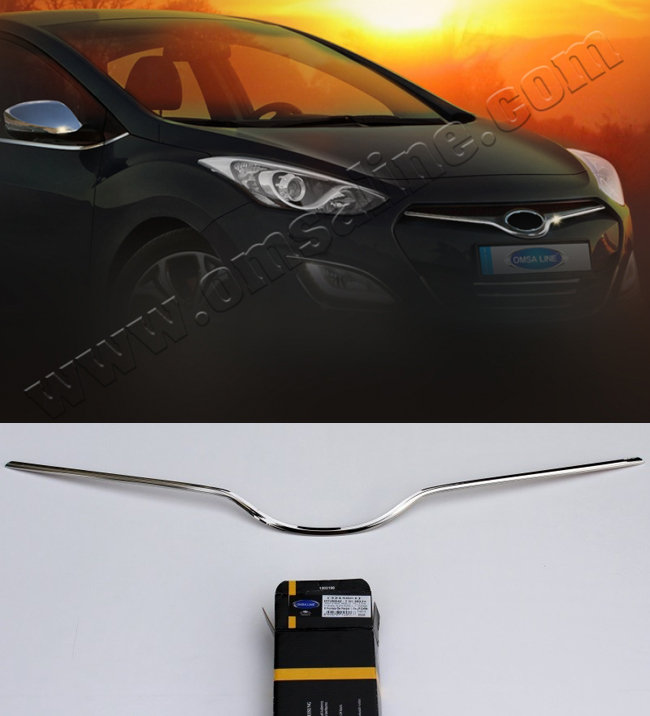 Стальная накладка на решетку радиатора Omsa Line Hyundai i30 2012-2017 no.16171