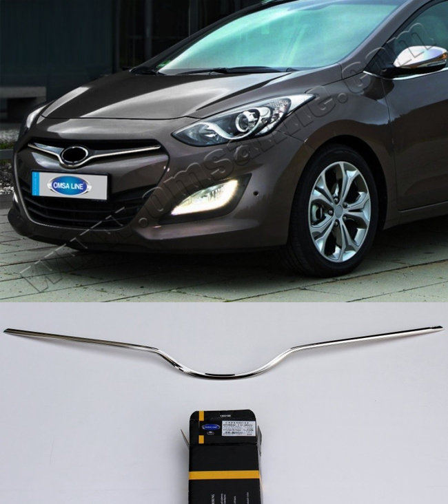 Стальная накладка на решетку радиатора Omsa Line Hyundai i30 2012-2017 no.16172