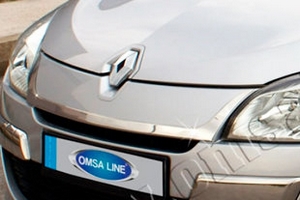 Стальная накладка на решетку радиатора Omsa Line Renault Megane III 2008-2016 ― Auto-Clover