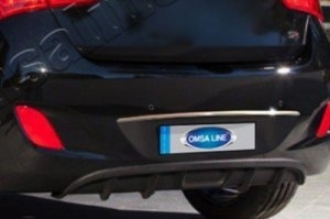 Стальная накладка над номером Omsa Line Hyundai i30 2012-2017 ― Auto-Clover
