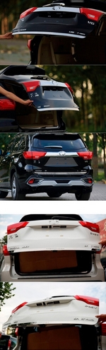 Стальная накладка с надписью на кромку багажника OEM-Tuning Toyota Highlander 2014-2019