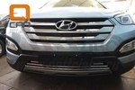 Стальная решетка в передний бампер (d 12) Can Otomotiv Hyundai Santa Fe 2012-2018