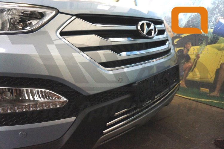 Стальная решетка в передний бампер (d 12) Can Otomotiv Hyundai Santa Fe 2012-2018 no.11246