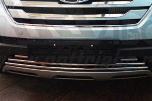 Стальная решетка в передний бампер (d 12) Can Otomotiv Hyundai Santa Fe 2012-2018 ― Auto-Clover