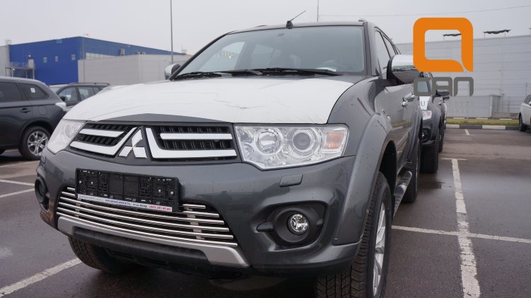 Стальная решетка в передний бампер (d 16) Can Otomotiv Mitsubishi L200 2005-2015 no.11104