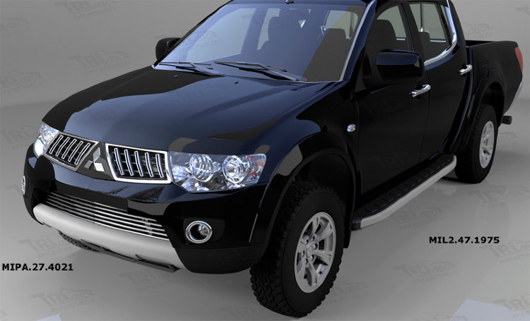 Стальная решетка в передний бампер (d 16) Can Otomotiv Mitsubishi L200 2005-2015 no.11104