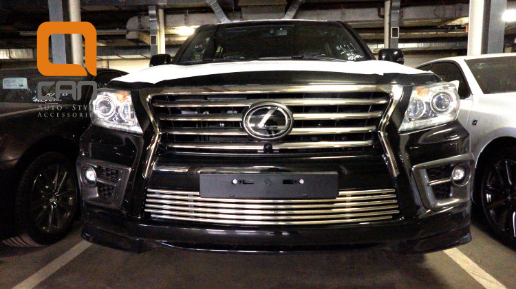 Стальная решетка в передний бампер (d 16) Can Otomotiv Lexus LX570 2008-2019 no.11140