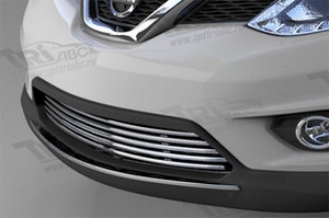 Стальная решетка в передний бампер (d 16) Can Otomotiv Nissan X-Trail 2014-2019 ― Auto-Clover