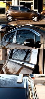 Стальные молдинги на лобовое стекло и крышу Kumchang Chevrolet Spark 2009-2019