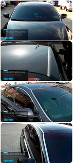 Стальные молдинги на лобовое стекло и крышу Kumchang KIA Optima 2010-2015