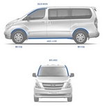 Стальные молдинги на лобовое стекло и крышу Kumchang Hyundai Grand Starex (H-1) 2007-2019
