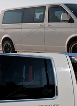 Стальные молдинги на окна дверей (14 элементов, 2 сдвижные двери) Omsa Line Volkswagen Transporter T5 2003-2015