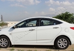 Стальные молдинги на окна дверей (14 элементов) Omsa Line Hyundai Solaris 2011-2017