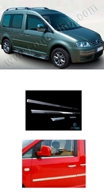 Стальные молдинги на окна дверей (4 элемента) Omsa Line Volkswagen Caddy 2003-2019