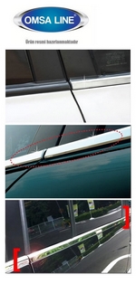 Стальные молдинги на окна дверей (6 элементов) Omsa Line Hyundai Santa Fe 2010-2012