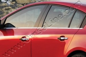 Стальные молдинги на окна дверей (6 элементов) Omsa Line Chevrolet Cruze 2008-2016 ― Auto-Clover