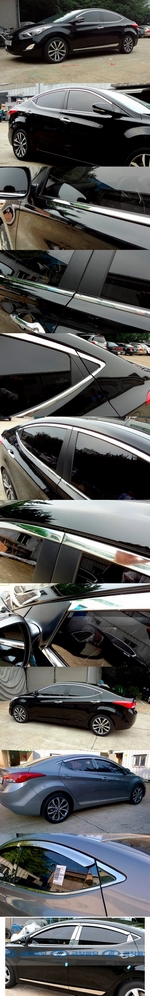 Стальные молдинги на окна дверей (низ и тип C) Kumchang Hyundai Elantra 2010-2015