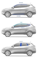Стальные молдинги на окна дверей (низ и тип C) Kumchang Hyundai ix35 2009-2015