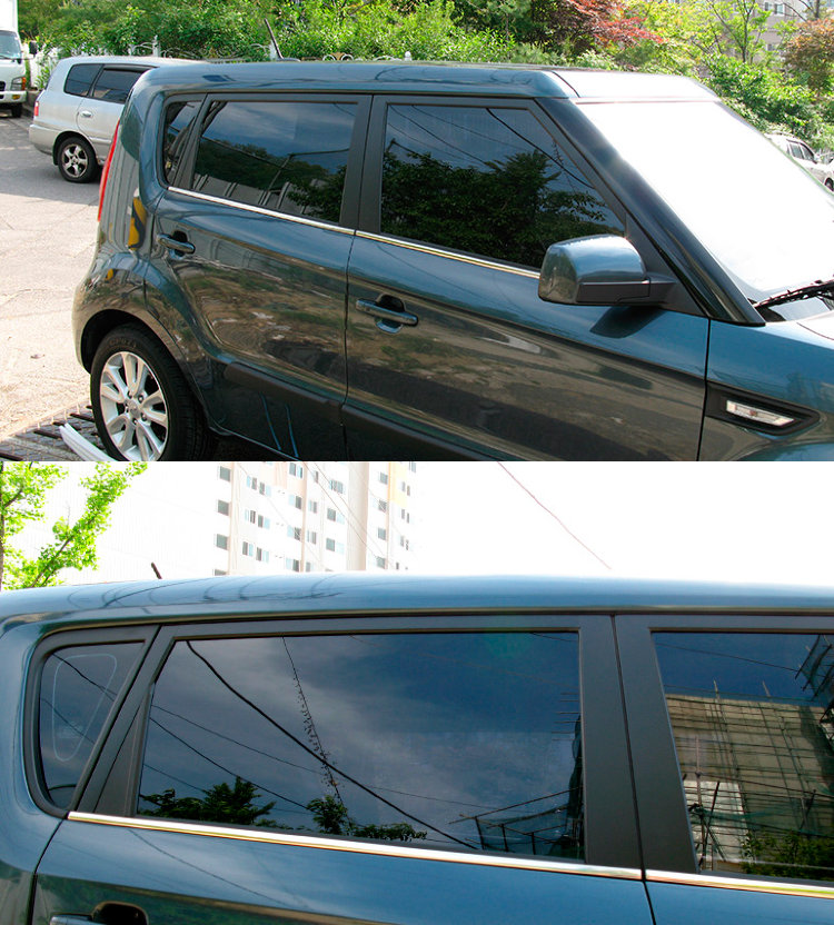 Стальные молдинги на окна дверей (низ) Kumchang KIA Soul 2009-2013 no.15397
