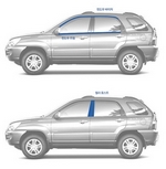 Стальные молдинги на окна дверей (низ) Kumchang KIA Sportage 2004-2009