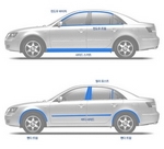 Стальные молдинги на окна дверей (низ) Kumchang Hyundai Sonata 2004-2010