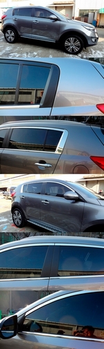 Стальные молдинги на окна дверей (низ) Kumchang KIA Sportage 2010-2015