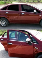 Стальные молдинги на окна дверей (низ) Omsa Line Fiat Linea 2007-2019
