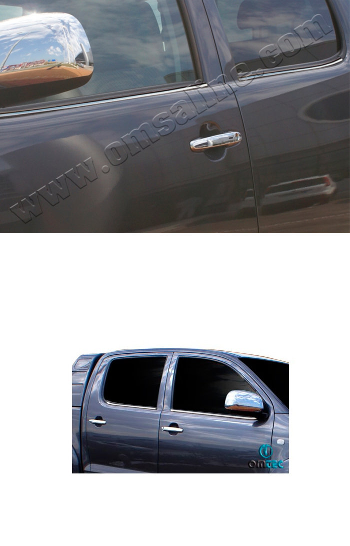 Стальные молдинги на окна дверей (низ) Omsa Line Toyota Hilux 2005-2015 no.13598