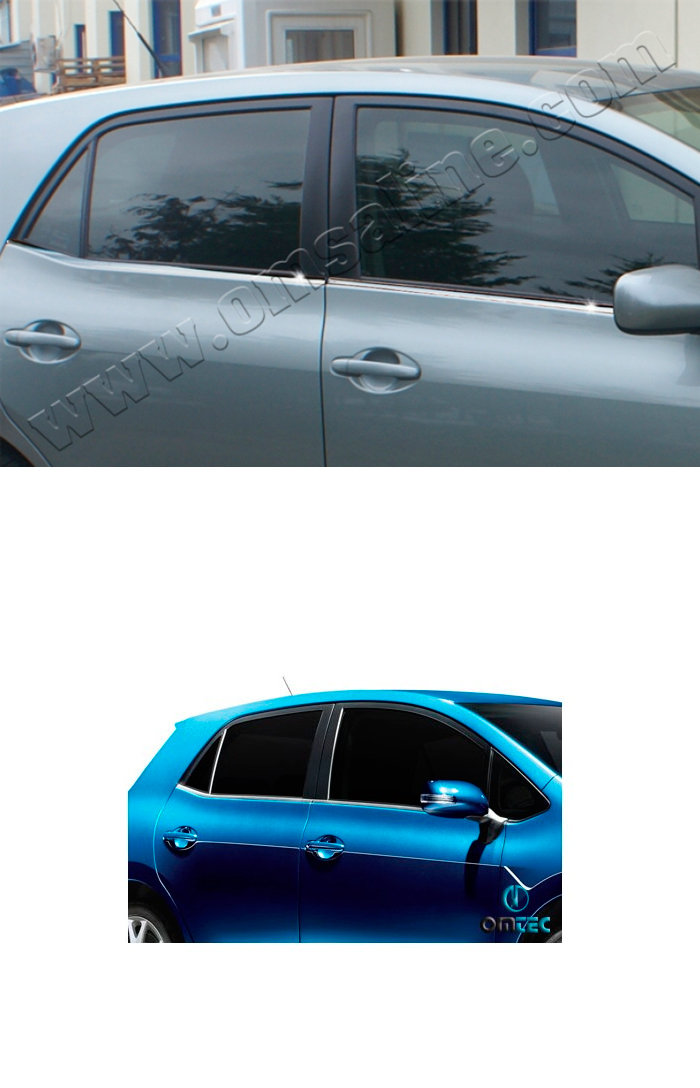 Стальные молдинги на окна дверей (низ) Omsa Line Toyota Auris 2006-2013 no.13608