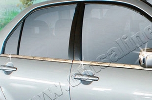 Стальные молдинги на окна дверей (низ) Omsa Line Mitsubishi Lancer IX 2003-2007 ― Auto-Clover