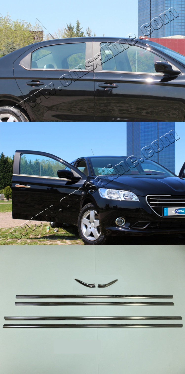 Стальные молдинги на окна дверей (низ) Omsa Line Citroen C-Elysee 2013-2019 no.13750