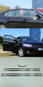 Стальные молдинги на окна дверей (низ) Omsa Line Citroen C-Elysee 2013-2019